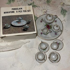 Vintage Japan Woolworth doll miniature tea set porcelain in box